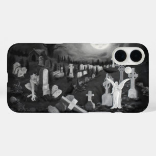 At night on the cemetery - Angel with Devil iPhone 16 Plus Case