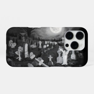 At night on the cemetery - Angel with Devil iPhone 16 Pro Case