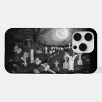 At night on the cemetery - Angel with Devil