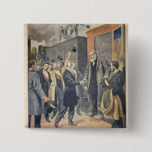 At Paris: the Arrival of President Kruger 15 Cm Square Badge