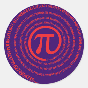 At Pi Sign, Spiral Version Classic Round Sticker