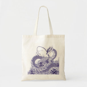 "At Play" Dragon and Peony Tote Bag