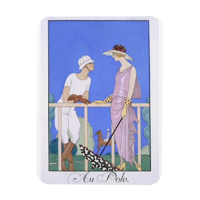 At Polo, 1920-29 (pochoir print) Magnet (Vertical)