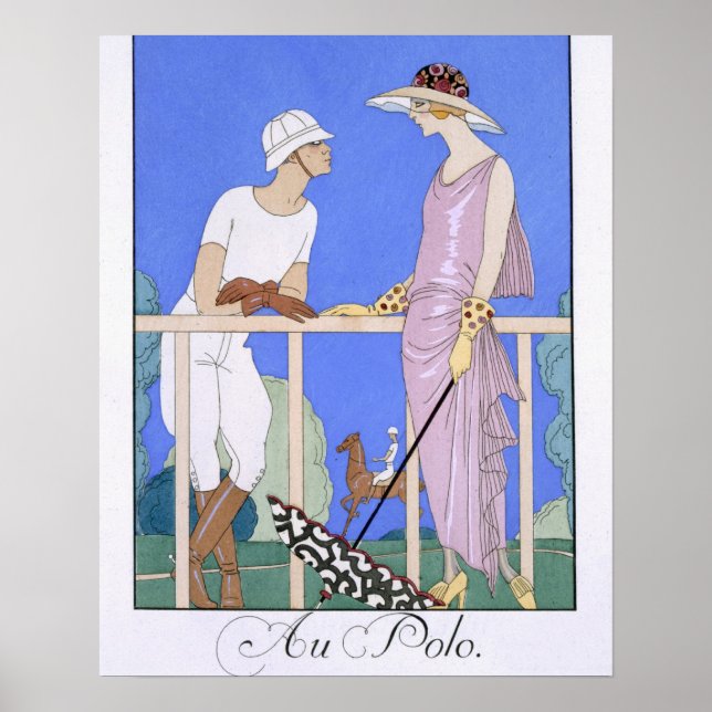At Polo, 1920-29 (pochoir print) Poster (Front)