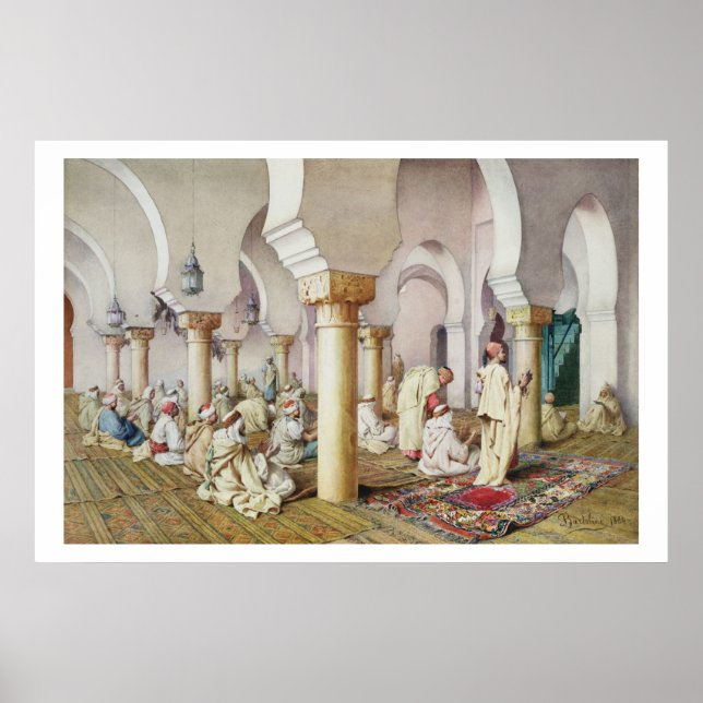 At Prayer in the Mosque, 1884 Poster (Front)