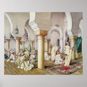 At Prayer in the Mosque, 1884 Poster