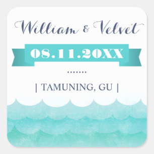 At Sea Nautical Wedding Favour Stickers