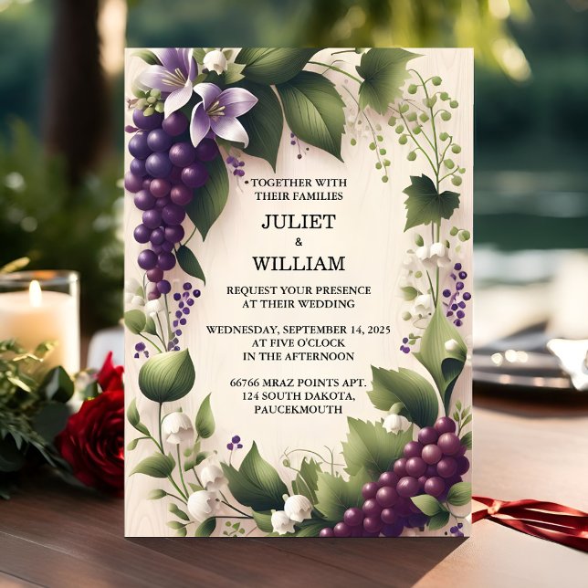 At Seed Rural Farm Wood Fruit Ivy Vineyard Wedding Invitation (Creator Uploaded)