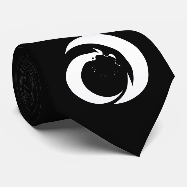 At Sign  White on Black Tie (Rolled)