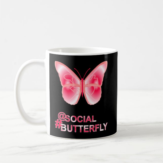 At Social Hashag Butterfly Coffee Mug (Left)