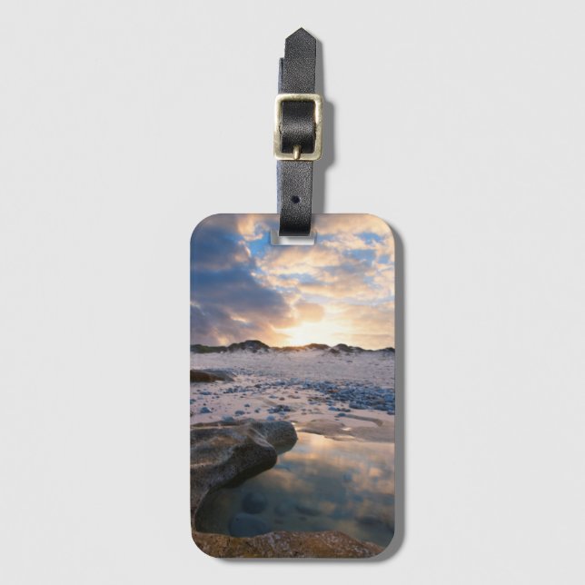 At Sunset In A Puddle Luggage Tag (Front Vertical)