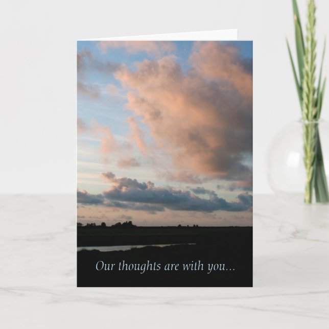 At Sunset Peaceful Sky 2 Funeral Condolences Card (Front)
