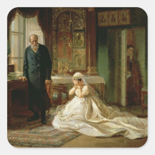 At the Altar, 1870s Square Sticker