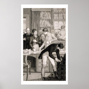 At the Bank, c.1800 (engraving) Poster