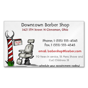At The Barber Shop Magnetic Business Card