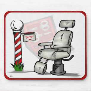 At The Barber Shop Mouse Mat