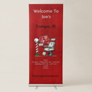 At The Barber Shop Retractable Banner