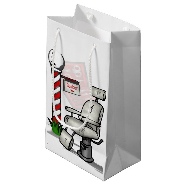 At The Barber Shop Small Gift Bag (Front Angled)