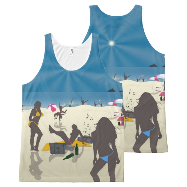 At the Beach All-Over Print Tank Top (Front and Back)