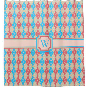 At the Beach Argyle Shower Curtain