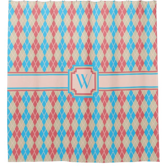 At the Beach Argyle Shower Curtain (Front)