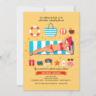 At the Beach Bachelorette Party Invitation