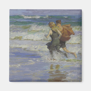 At the Beach (by Edward Henry Potthast) Magnet
