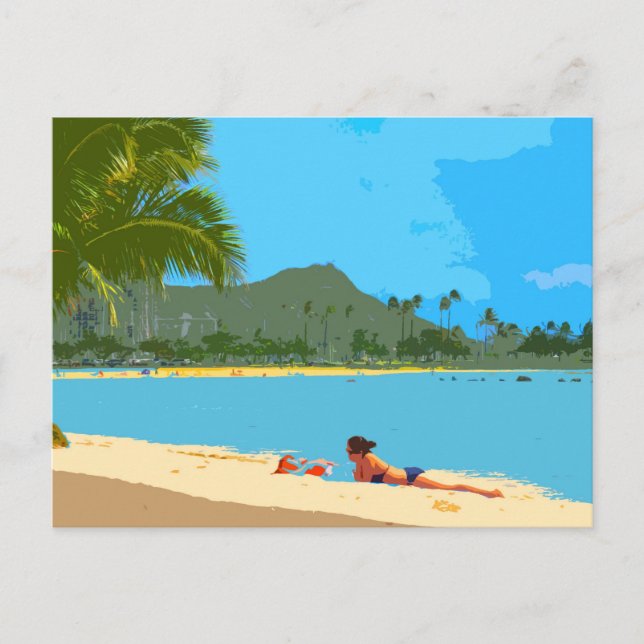 At the beach in Hawaii! Postcard (Front)