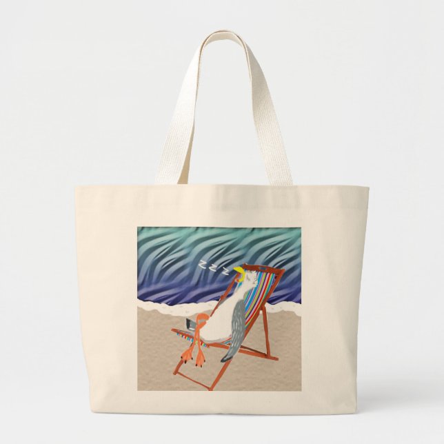 At The Beach Large Tote Bag (Front)
