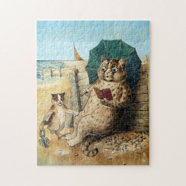 At The Beach, Louis Wain Jigsaw Puzzle (Vertical)