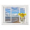 At the Beach -- Open Window View with Daffodils
