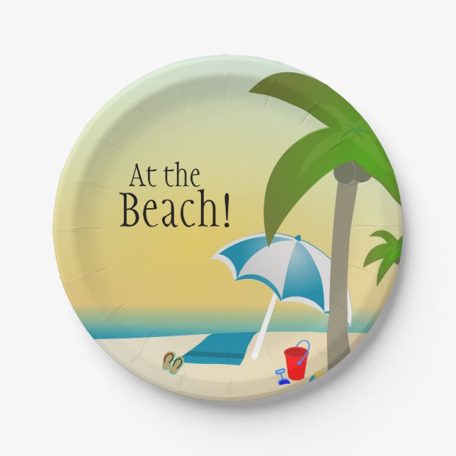 At the Beach! party plates (Front)