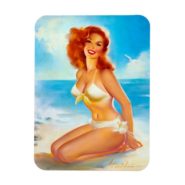 At the Beach Pin Up Magnet (Vertical)