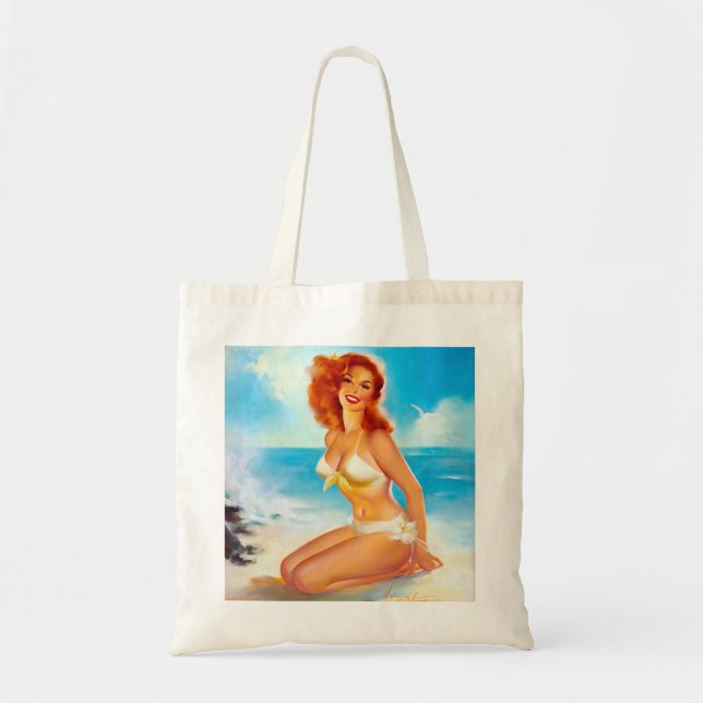 At the Beach Pin Up Tote Bag (Front)