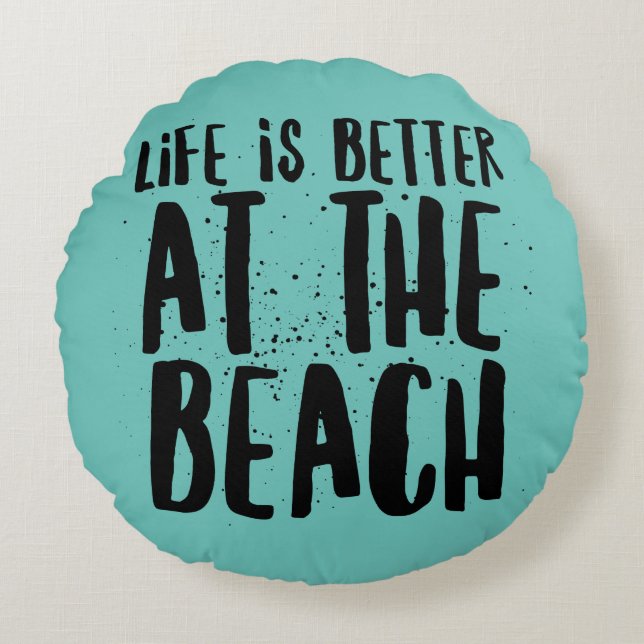 At The Beach Round Cushion (Front)