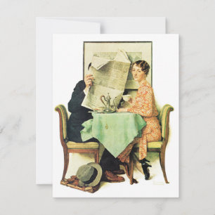  At The Breakfast Table 1930 Norman Rockwell  Holiday Card