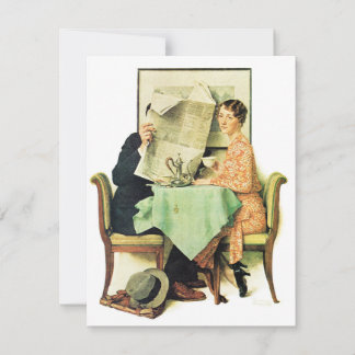  At The Breakfast Table 1930 Norman Rockwell  Holiday Card