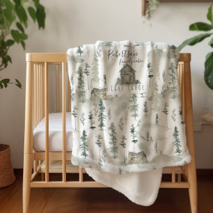 At the Cabin Family Name Wilderness Blanket