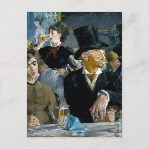 At the Cafe by Manet Impressionist Painting Postcard
