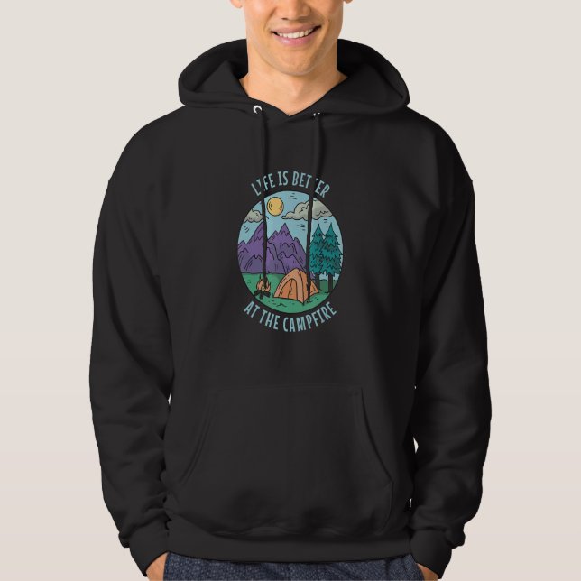 At The Campfire Camping Camper Hoodie (Front)