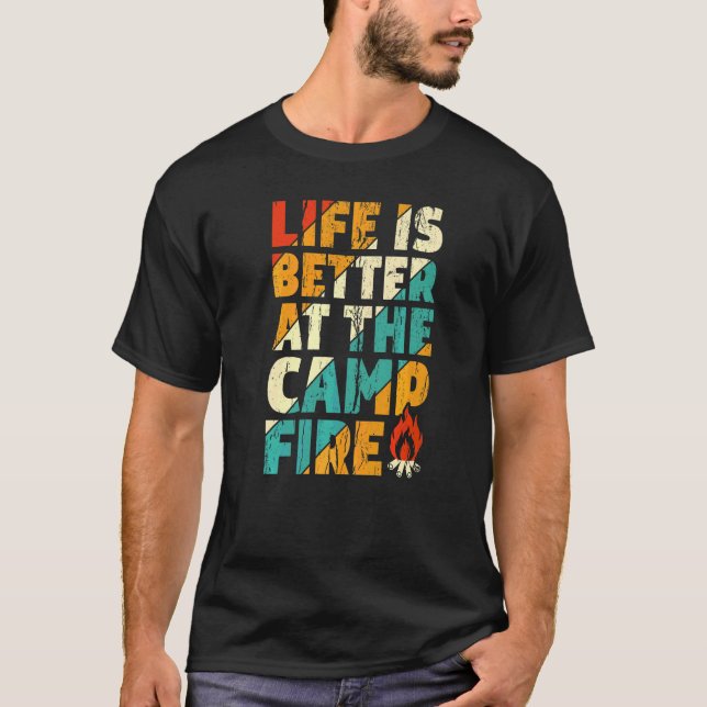 At The Campfire  Camping Vitange T-Shirt (Front)