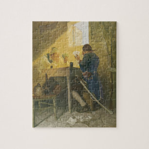 At the Cards in Cluny’s Cage by NC Wyeth Jigsaw Puzzle
