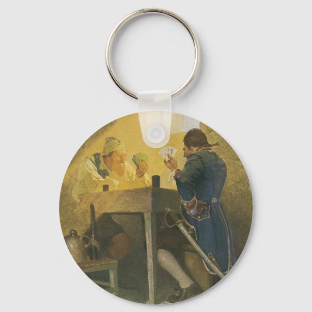 At the Cards in Cluny’s Cage by NC Wyeth Key Ring (Front)