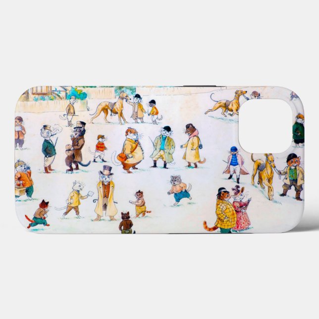 At the Cat-Town Races, Louis Wain Case-Mate iPhone Case (Back (Horizontal))