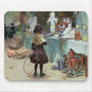 At the Champs-Elysees Gardens, c.1897 (gouache on Mouse Mat