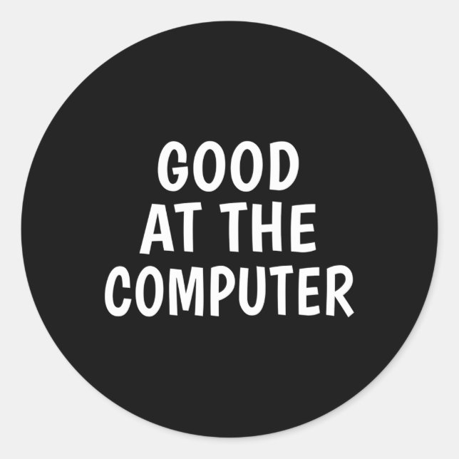 At The Computer Classic Round Sticker (Front)