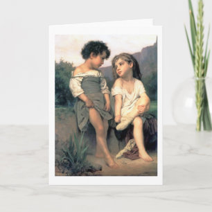 At the Edge of the Brook, Bouguereau Card