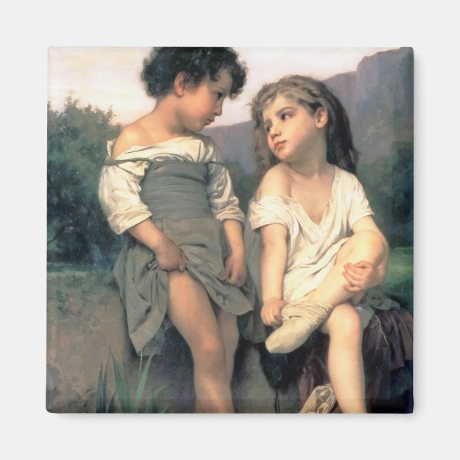 At the Edge of the Brook, Bouguereau Magnet (Front)
