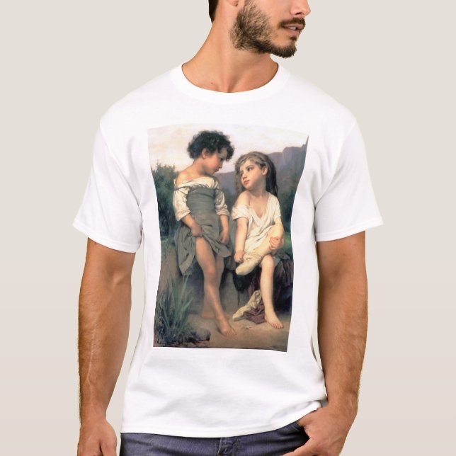 At the Edge of the Brook, Bouguereau T-Shirt (Front)