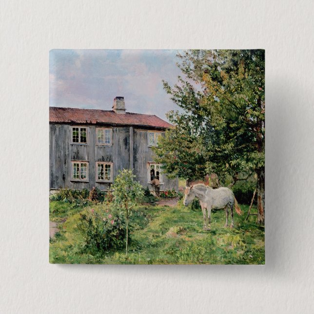 At the Farm, 1889 15 Cm Square Badge (Front)